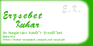 erzsebet kuhar business card